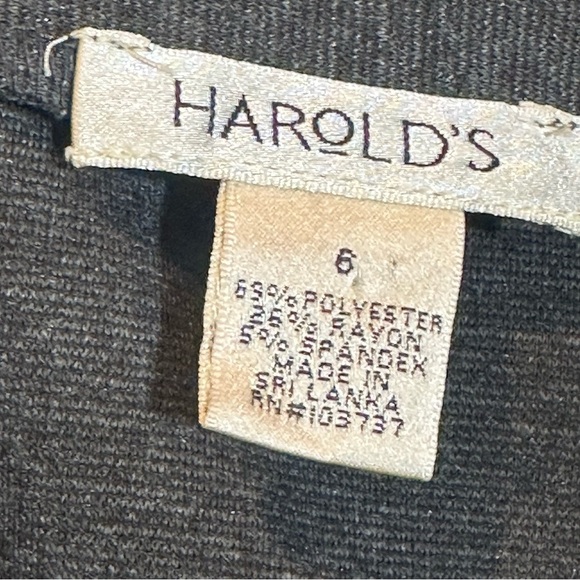 Harold’s Dark Gray 3/4 Length Bell Sleeve Shift Knee Length Dress Women’s Size 6 - Picture 6 of 7